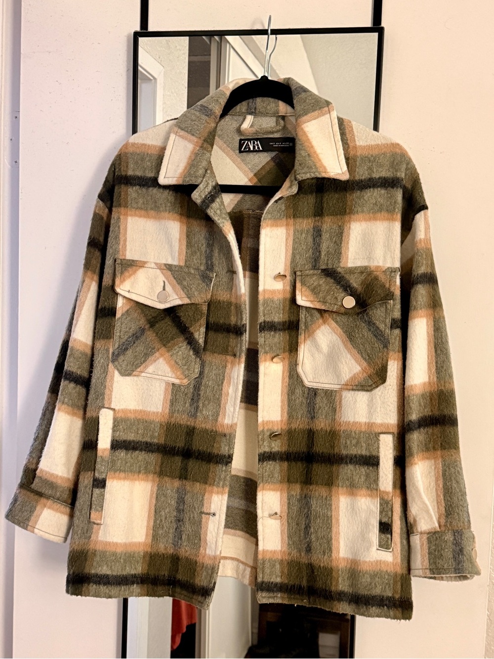 Zara Plaid Shacket in Small